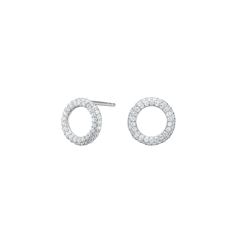 PaulaNor hoops i sølv fra JoanliNor med klare zirkonia, 10 mm